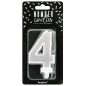Preview: Number Candle - 4 - Silver